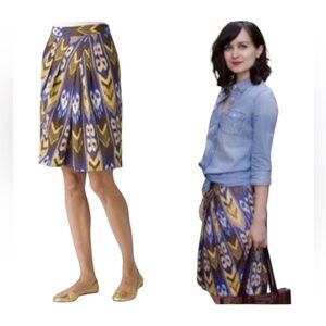 Tory Burch Jemima Tribal Print Tulip Linen Skirt